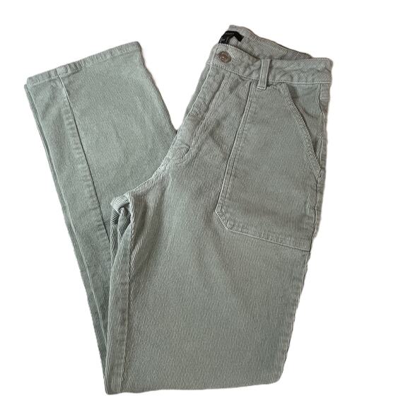 Forever 21‎ Women’s L Sage Green Corduroy Straight Leg Pants Boho Festival Artsy - Picture 3 of 16